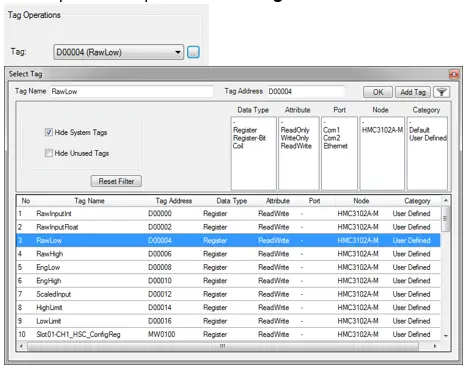 Two tag selection options