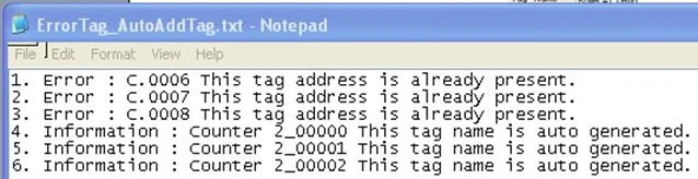 Example of error message when crating tags (duplicate tags, in this case)