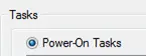Power-On Tasks selection