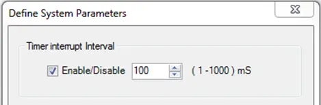 Timer Interrupt Interval selection MapWare-7000 Timer Interrupt location in System Parameters