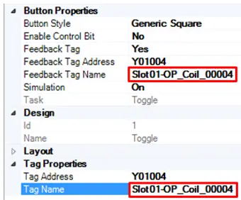 Select the same tag for feedback name and tag name