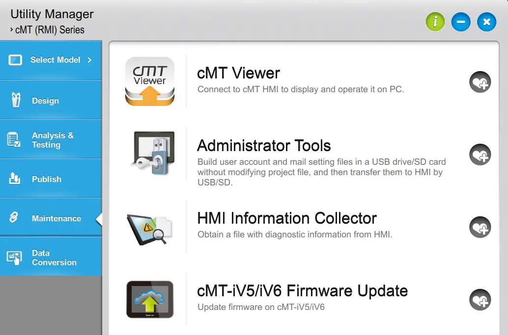 EBPro Utility Manager allows for updating of firmware of cMT-iV Series models.