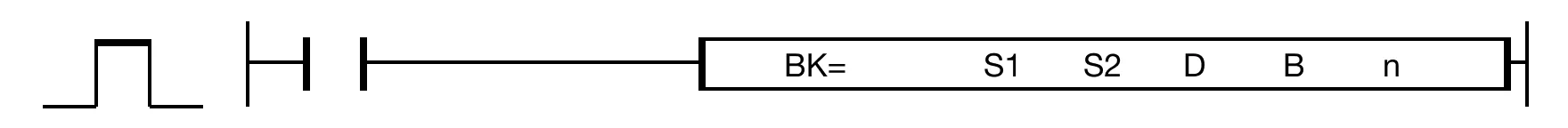 BK= The BK= instruction compares n number of WORD data registers starting at S1 to n number of WORD data registers starting at S2.