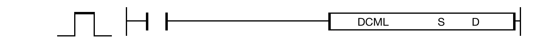 DCML The DCML instruction inverts every bit in the DWORD value, S, and saves the inversion in an assigned DWORD data register, D.