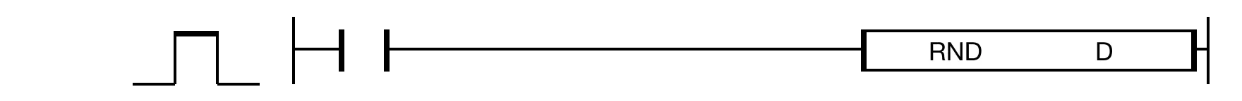RND The RND instruction randomly generates a WORD value number and saves the number in an assigned WORD register, D.