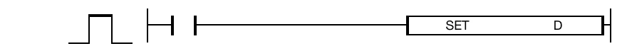 The RST instruction resets the bit value of the assigned BOOL data register, D, to 0.