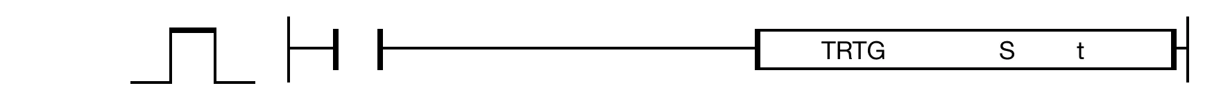 The TRTG instruction starts from a WORD value, v, and counts down continuously to 0. The time is saved in a timer data register, t. If the instruction