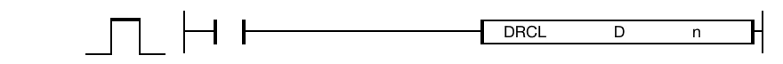 The DRCL instruction will rotate the DWORD value, D, n number of bits to the left. The result of the rotation is saved in the same assigned DWORD data