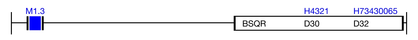 Ladder Diagram Example for MapleLogic BSQR/BSQRP instruction.