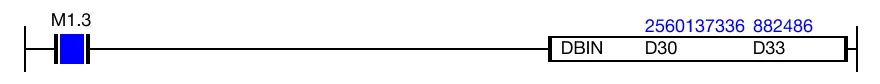 Ladder Diagram Example for MapleLogic DBIN/DBINP instruction.