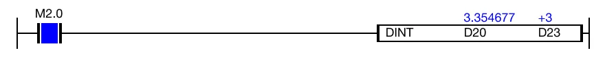 Ladder Diagram Example for MapleLogic DINT/DINTP instruction.