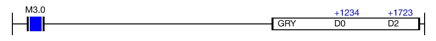Ladder Diagram Example for MapleLogic GRY/GRYP instruction.