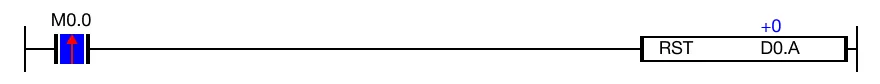 Ladder Diagram Example for MapleLogic RST instruction.