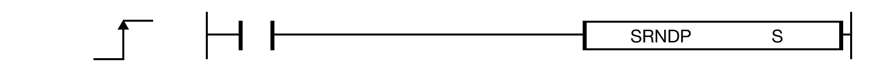 The SRNDP one-shot instruction changes the seed value for random number generation to the WORD value of the data register S.