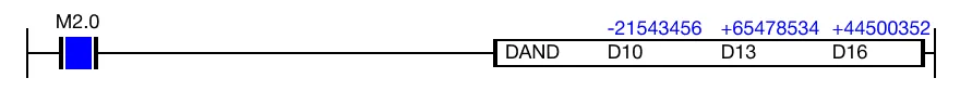 Ladder Diagram Example Ladder Diagram Example for MapleLogic DAND/DANDP instruction.