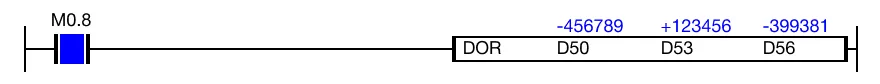 Ladder Diagram Example for MapleLogic DOR/DORP instruction.