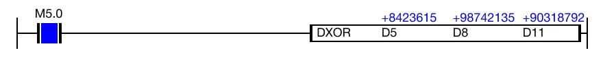 Ladder Diagram Example Ladder Diagram Example for MapleLogic DXOR/DXORP instruction.