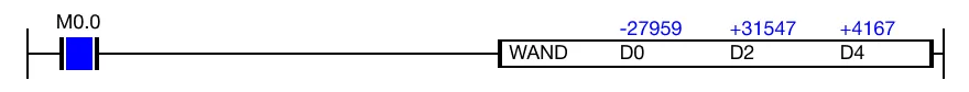 Ladder Diagram Example for MapleLogic WAND/WANDP instruction.