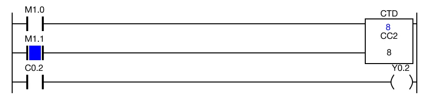 Ladder Diagram Example for MapleLogic CTD instruction.