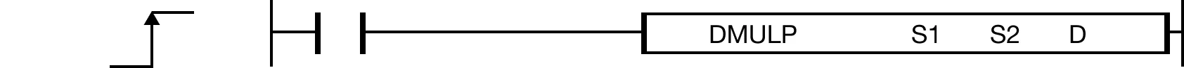 DMULP The DMULP one-shot instruction multiplies a DWORD value, S1, to a DWORD value, S2, and saves the product in an assigned LWORD data register, D.