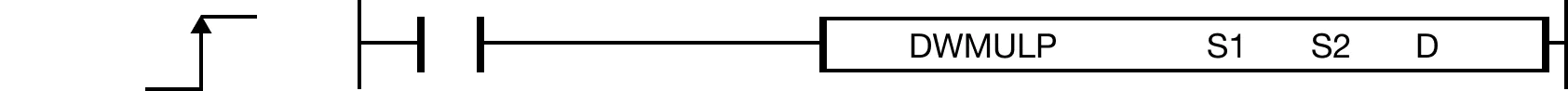 DWMULP The DWMULP one-shot instruction multiplies a DWORD value, S1, to a DWORD value S2 and saves the product in an assigned DWORD data register, D.