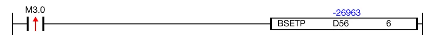 Currently, the value of the data register, D56, is -26,963, and the 6th bit is 0.