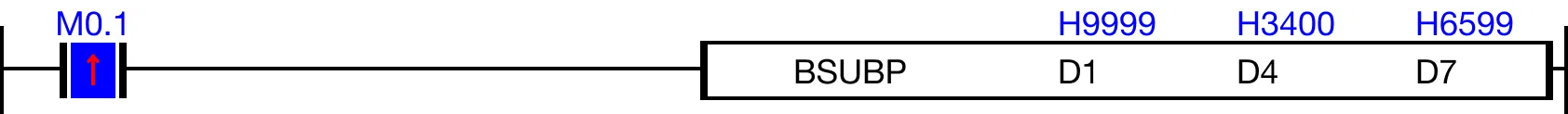 Ladder Diagram Example for MapleLogic BSUB/BSUBP instruction.