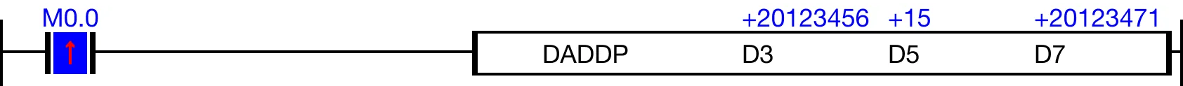 Ladder Diagram Example Ladder Diagram Example for MapleLogic DADD/DADDP instruction.