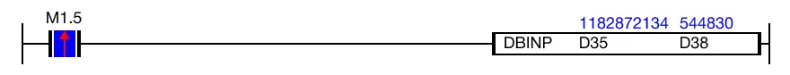 Ladder Diagram Example for MapleLogic DBIN/DBINP instruction.