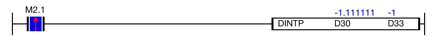 Ladder Diagram Example for MapleLogic DINT/DINTP instruction.