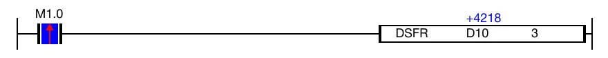 The value of the WORD data register, D10, changes from -867 to 4,218.