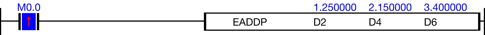 Ladder Diagram Example Ladder Diagram Example for MapleLogic EADD/EADDP instruction.