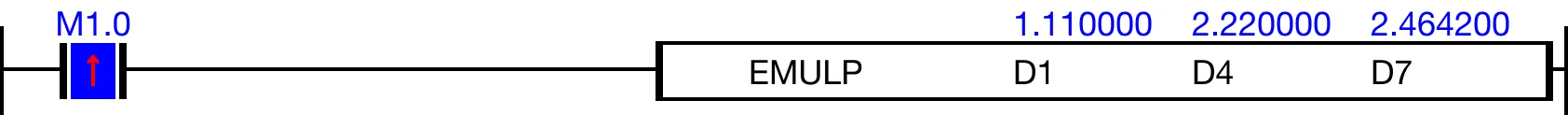 Ladder Diagram Example for MapleLogic EMUL/EMULP instruction.