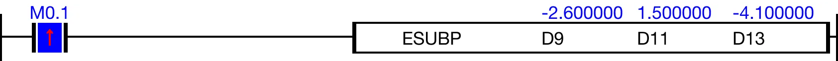 Ladder Diagram Example for MapleLogic ESUB/ESUBP instruction.
