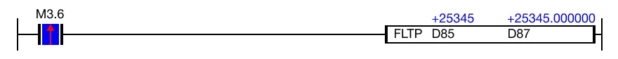 Ladder Diagram Example for MapleLogic FLT/FLTP instruction.