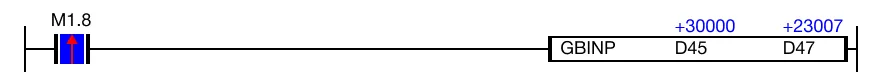 Ladder Diagram Example for MapleLogic GBIN/GBINP instruction.
