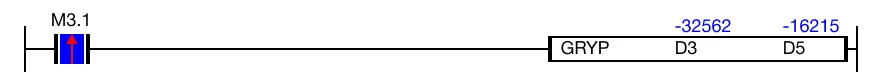 Ladder Diagram Example for MapleLogic GRY/GRYP instruction.