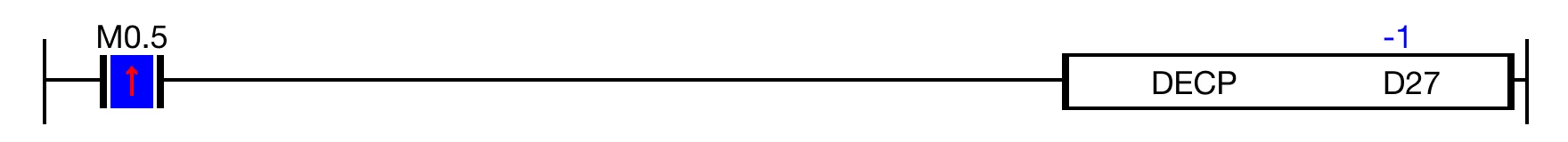 Ladder Diagram Example for MapleLogic DEC/DECP instruction.