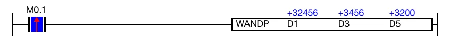 Ladder Diagram Example for MapleLogic WAND/WANDP instruction.
