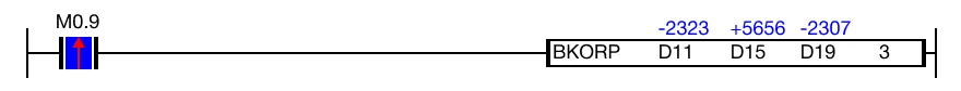 Ladder Diagram Example for MapleLogic BKOR/BKORP instruction.