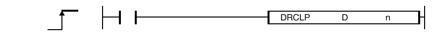 The DRCLP one-shot instruction will rotate the DWORD value, D, n number of bits to the left. The result of the rotation is saved in the same assigned 