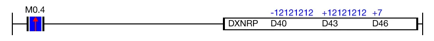 Ladder Diagram Example for MapleLogic DXNR/DXNRP instruction.