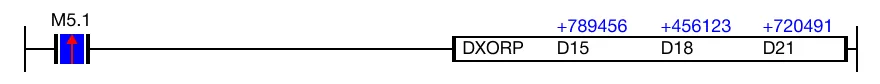 Ladder Diagram Example Ladder Diagram Example for MapleLogic DXOR/DXORP instruction.