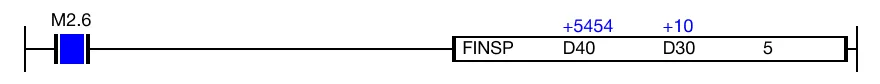 Ladder Diagram Example The value of the data register, D30, increases by one to 10.