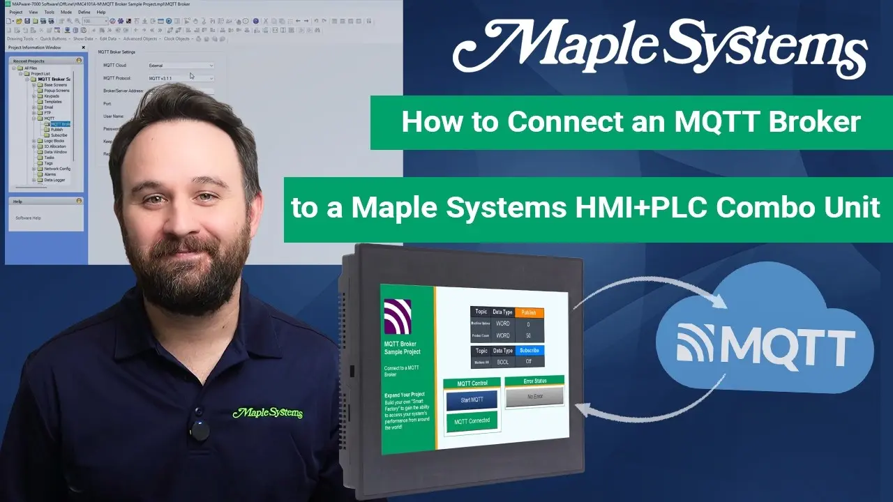 How to Connect an MQTT Broker to a Maple Systems HMI+PLC Combo Unit