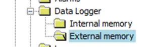 External Memory Folder MAPware-7000 External Memory folder, a subfolder of the Data Logger folder in the main Project Information window