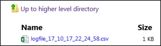 FTP file Example of FTP file generated in CSV format based on the timestamp of being sent