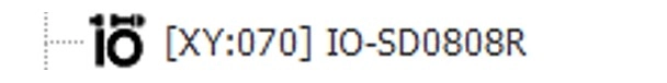 IO-SD0808R highlighted in the module memory allocation within the MapleLogic software