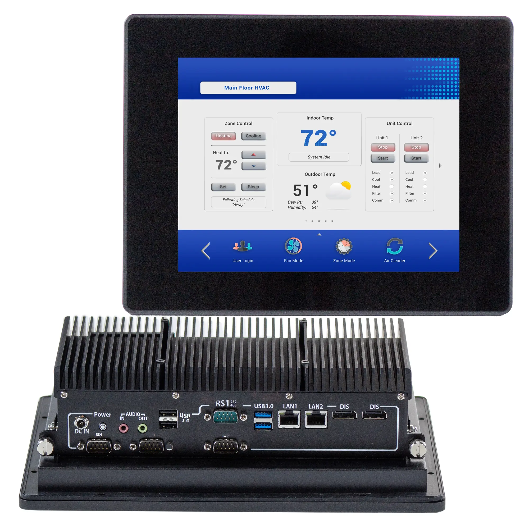 PC1410-Combo-1 Maple Systems PC1410AP 10.4" Industrial Panel PC with Intel Alder Lake-N N97 Processor - Combo View