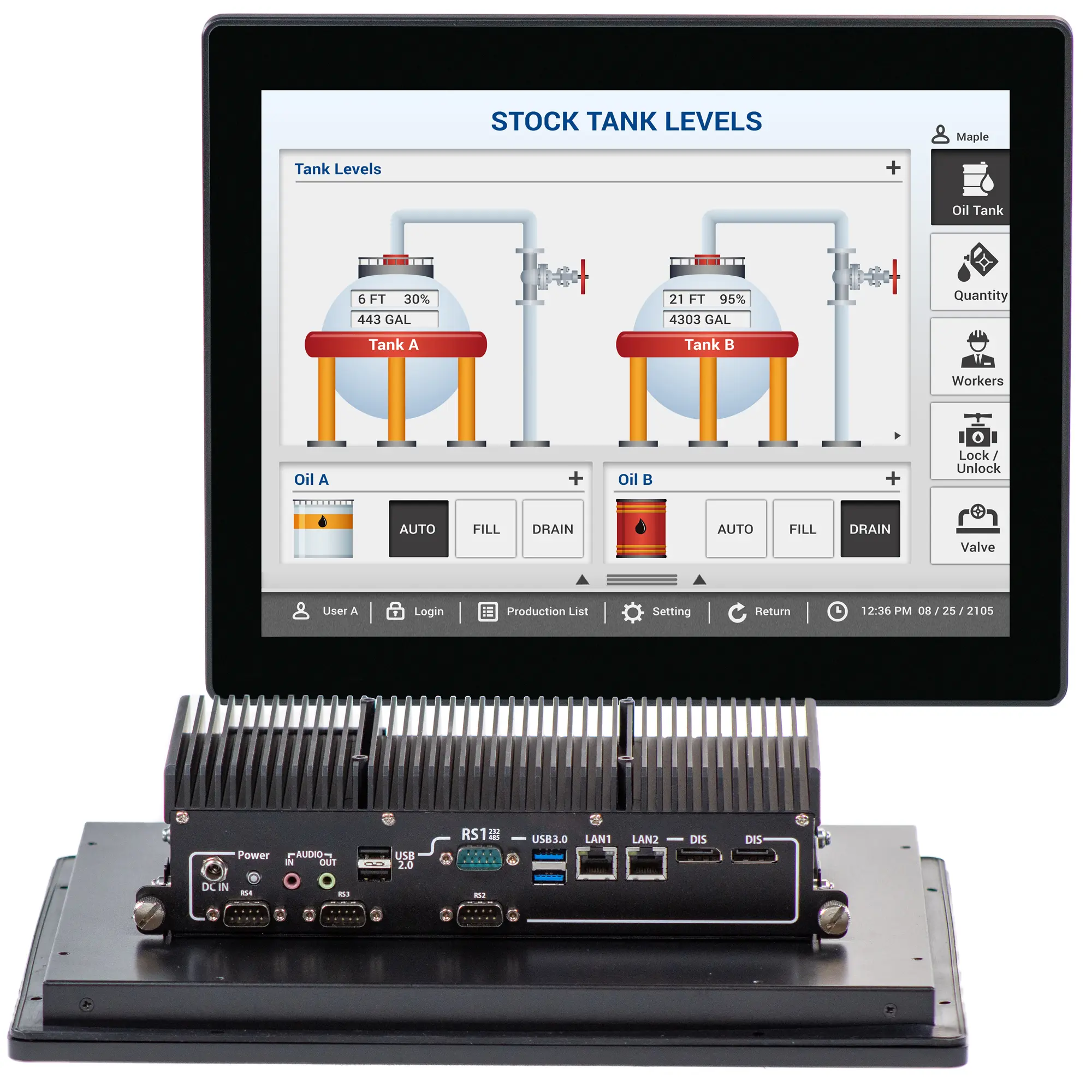 PC1415AP-Combo-1 Maple Systems PC1415AP 15" Industrial Panel PC with Intel Alder Lake-N N97 Processor - Combo View
